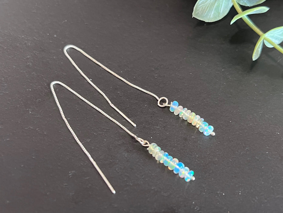 Opal Ear Threaders Earrings | 925 Sterling silver earrings