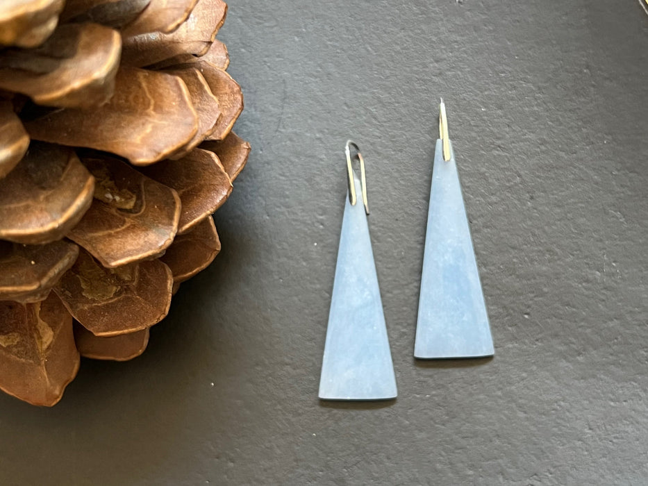 Angelite earrings, Gemstone earrings, natural stone Earrings, statement earring, Sterling silver ear wires