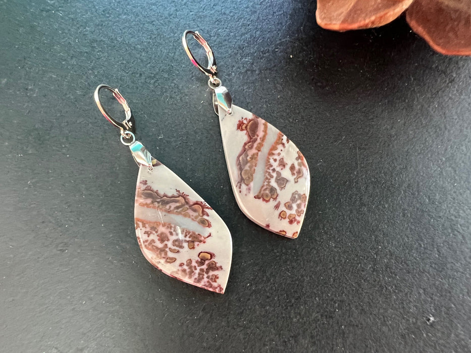 Coffee bean Jasper earrings, natural stone earrings, gifts for her