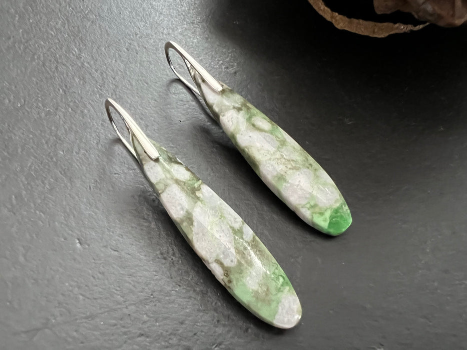 Variscite earrings / 925 sterling silver ear wires/ natural stone jewelry / unique one of a kind/ gifts for women/ Utah Variscite