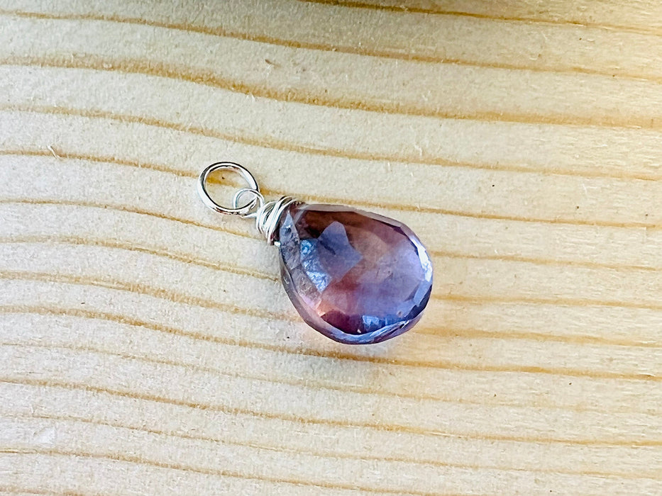 Amethyst pendant, 925 sterling silver, wire wrapped, crystal healing pendant, gemstone dangles