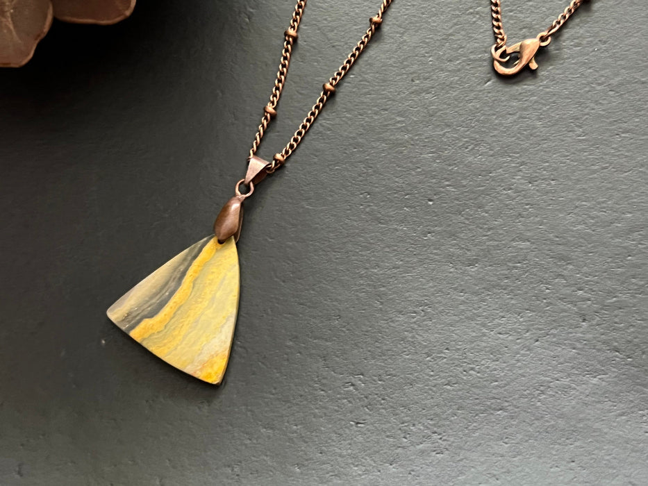 Bumble bee Jasper pendant, Healing stone necklace , natural stone pendant