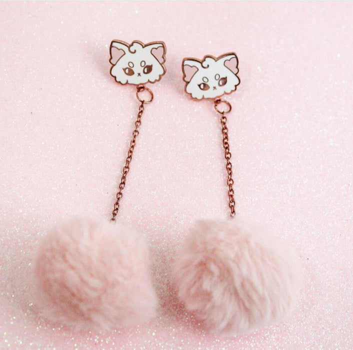 Kitty Puff Ball Earrings