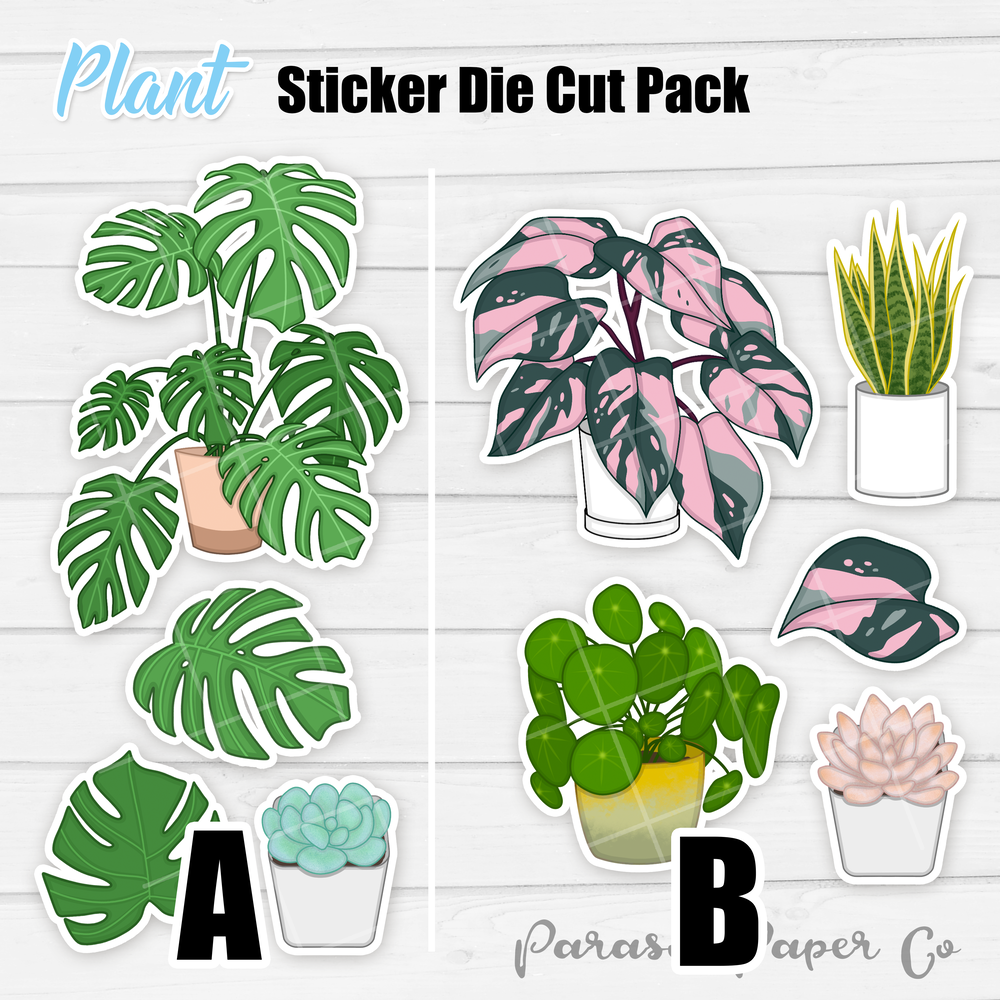 plant stickers Plant Die Cut Sticker Pack - Cool Tones