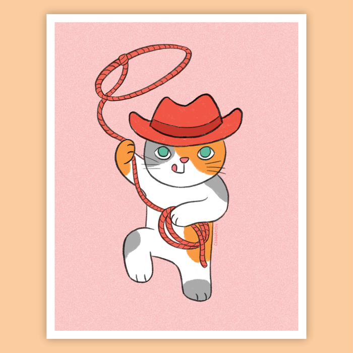 Cat Cowboy Print