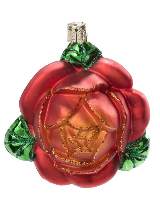 La Rosa Fine Hand-Painted Glass Ornament (Pink or Yellow)