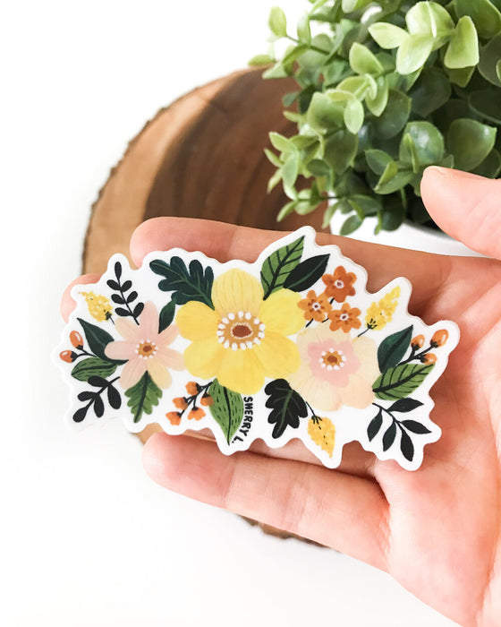 Yellow & Pink Floral Sticker
