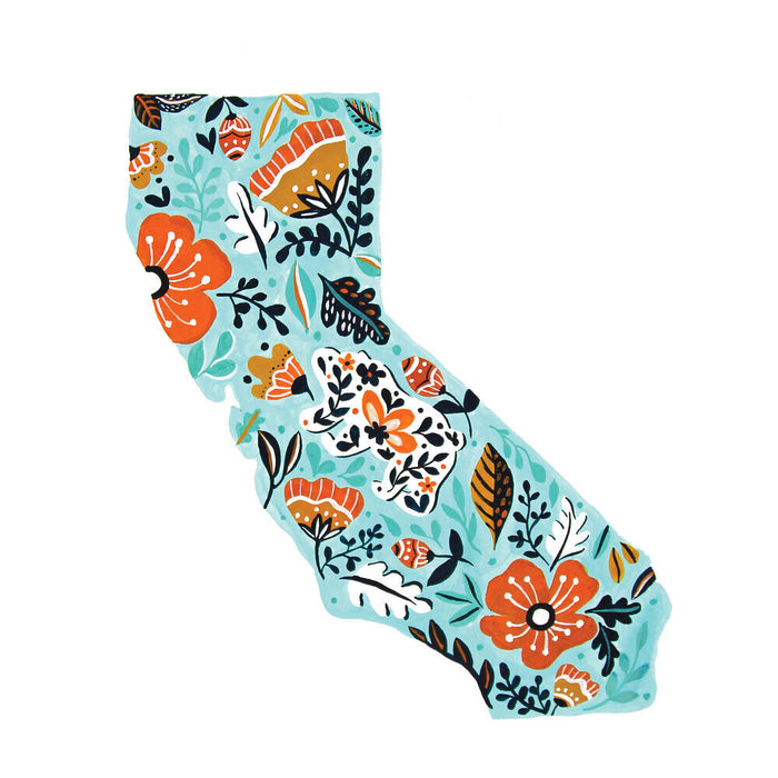 California and Poppies Print