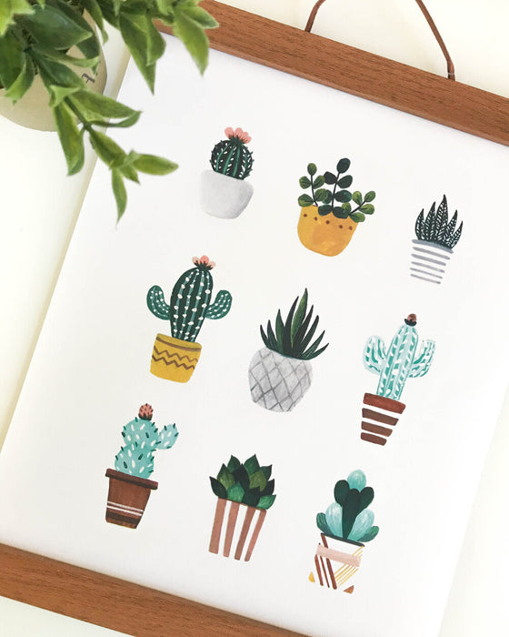 9 Potted Succulents Print