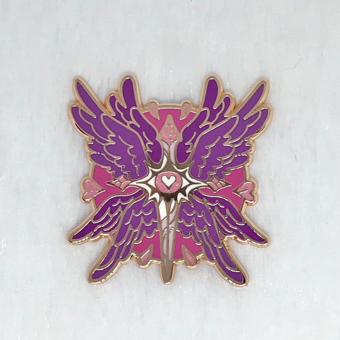 Sapphic Sword Angel Pin