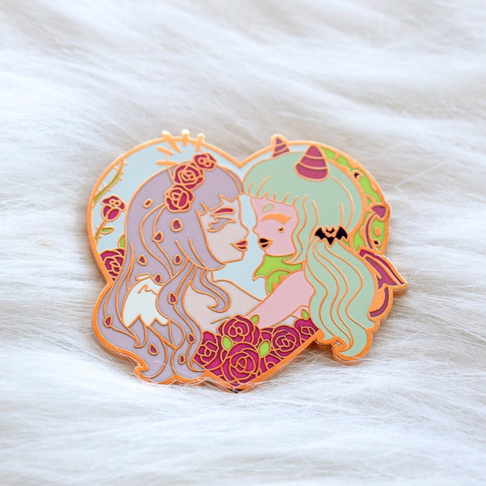 Succubus and Angel Enamel Pin