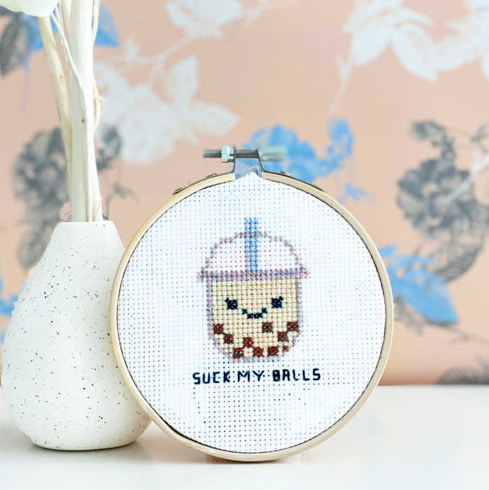 Suck My (Tapioca) Balls - DIY Cross Stitch Kit