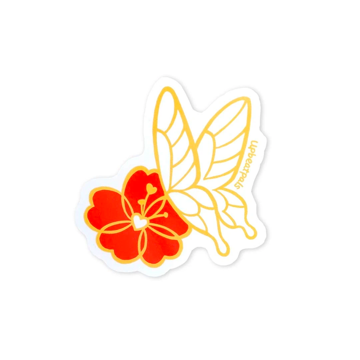 Butterfly and Flower 3" Sticker
