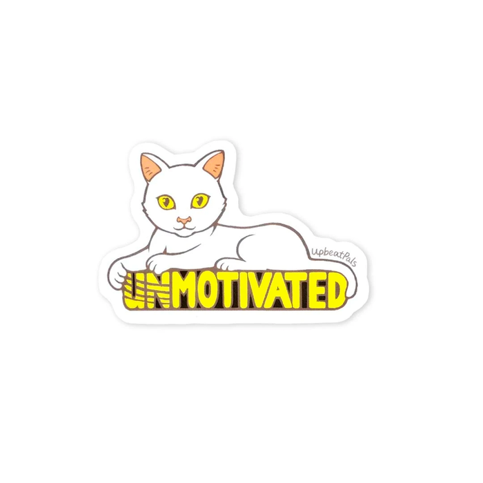 White Cat 3" Sticker